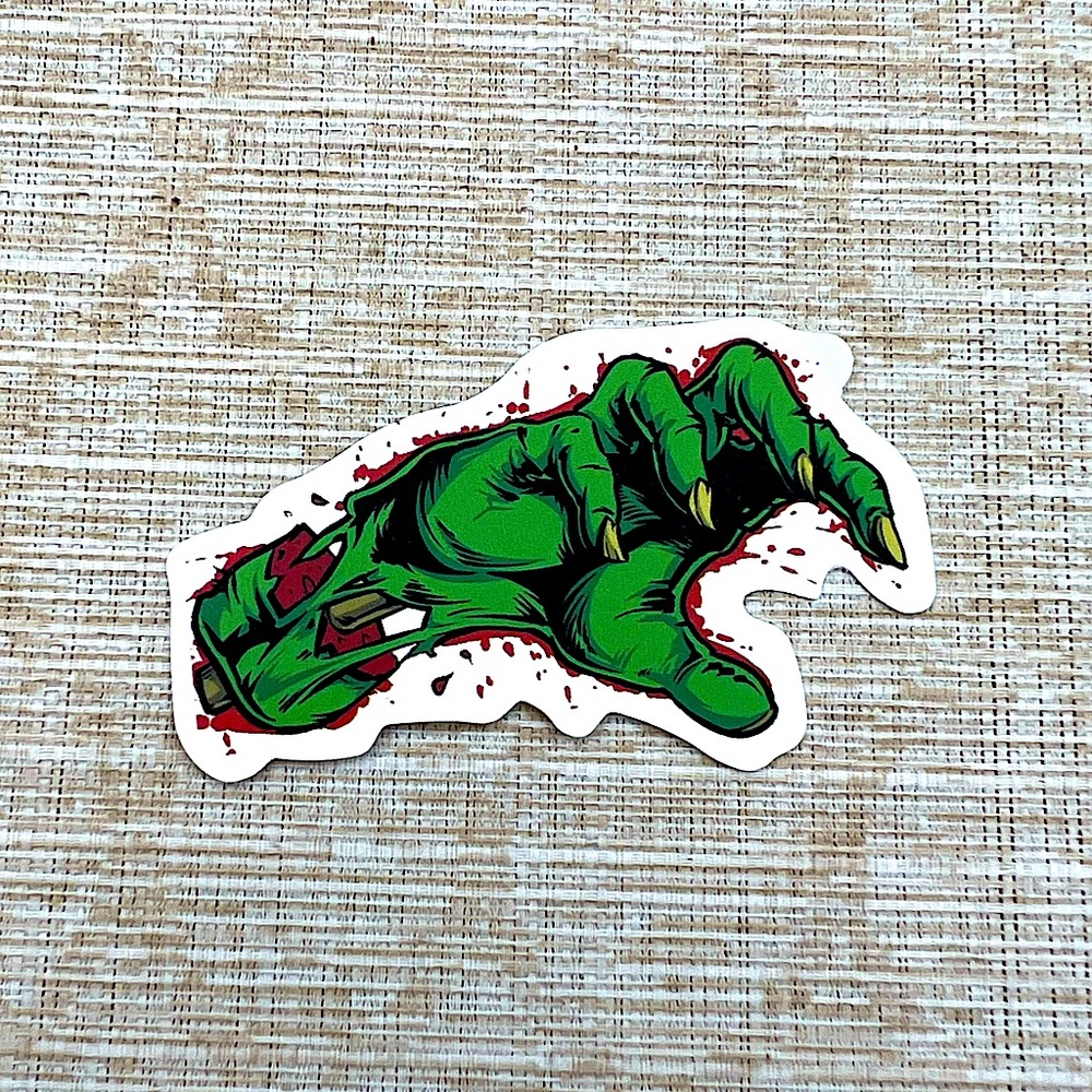 Zombie Hand Gross Grunge Horror Funky Single Decor Art Sticker